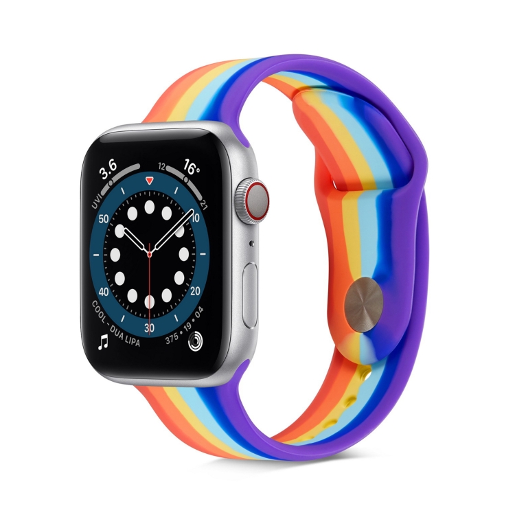 Rainbow Silicone Strap Watch Band For Apple Watch Series 9&8&7 41mm / SE 3&SE 2&6&SE&5&4 40mm / 3&2&1 38mm(6)