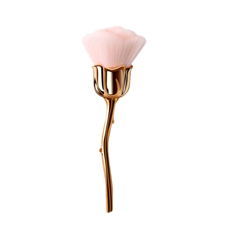 Rose Flower Makeup Brush Loose Powder Brush Beauty Tools(Pink Hair)