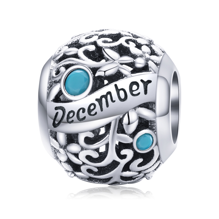 S925 Sterling Silver 12 Birthstone DIY Bracelet Necklace Accessories, Style:December