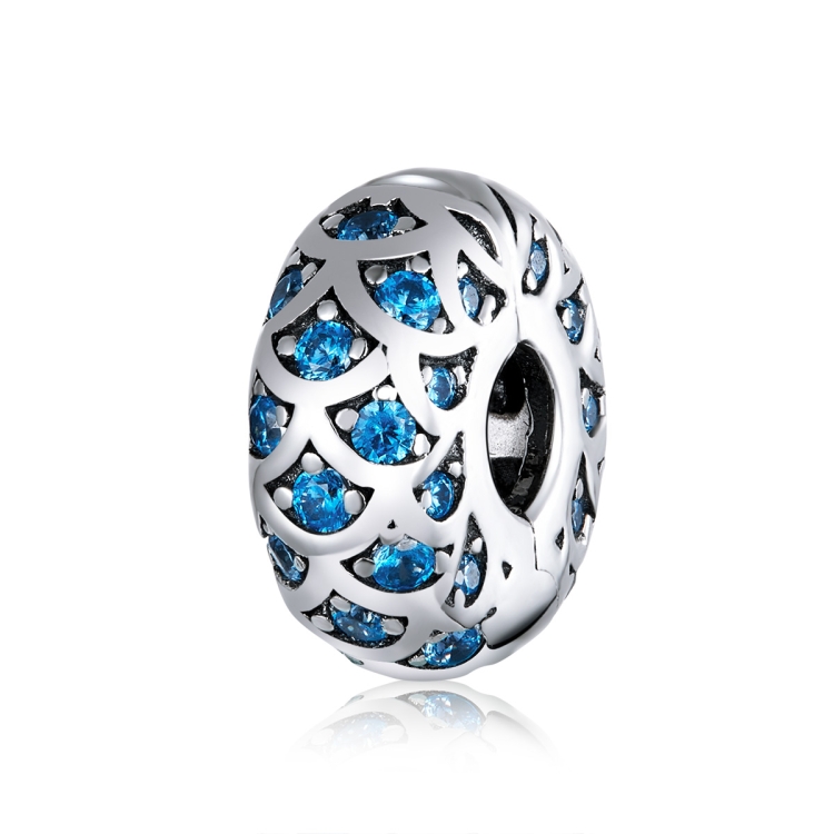 S925 Sterling Silver Blue Zircon Positioning Buckle Beads DIY Bracelet Necklace Accessories