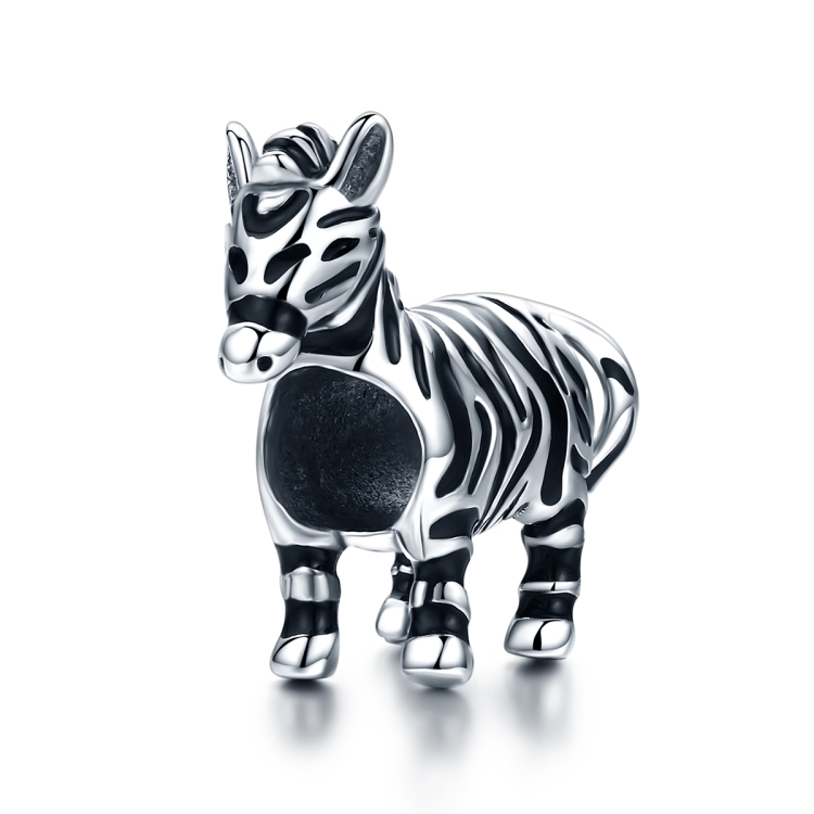 S925 Sterling Silver Cute Zebra Beads DIY Bracelet Necklace Accessories