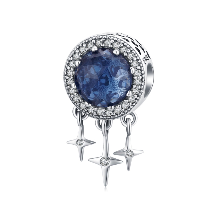 S925 Sterling Silver DIY String Accessories Blue Star Fringed Beads