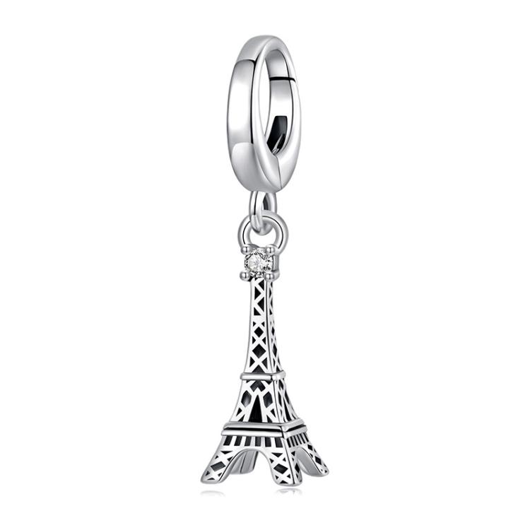 S925 Sterling Silver Eiffel Tower Pendant Jewelry Beads(SCC3035)