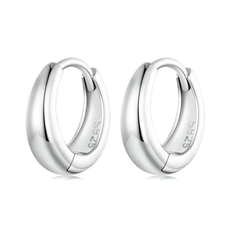 S925 Sterling Silver Electroplated Hoop Earrings