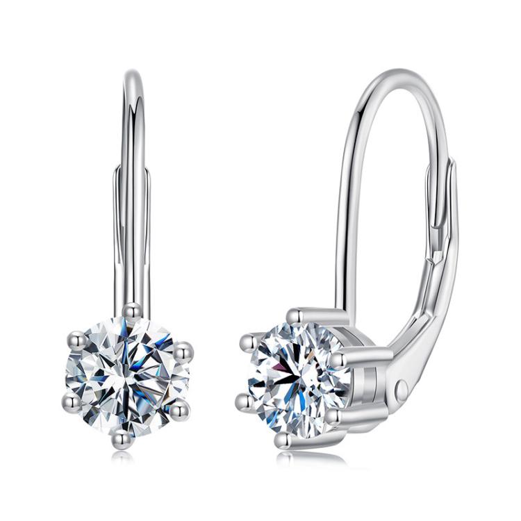 S925 Sterling Silver Elegant Moissanite Shining Earrings(MSE075)