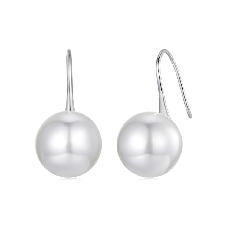 S925 Sterling Silver Elegant Temperament Shell Bead Ear Hook Earring Jewelry(BSE1173)