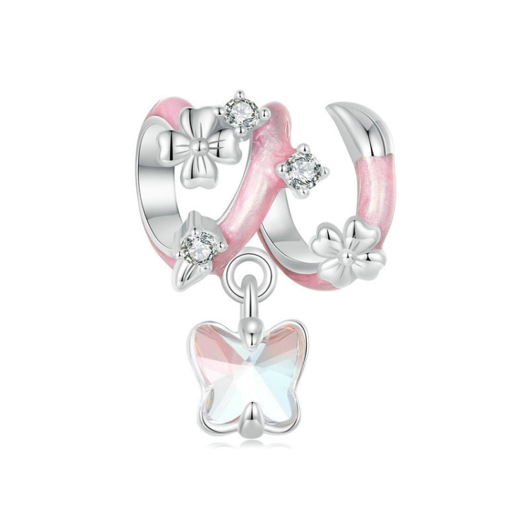 S925 Sterling Silver Fantasy Butterfly Beads(SCC2828)