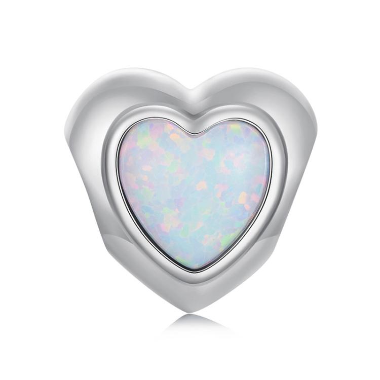 S925 Sterling Silver Fantasy Opal Love Beads(SCC2988)