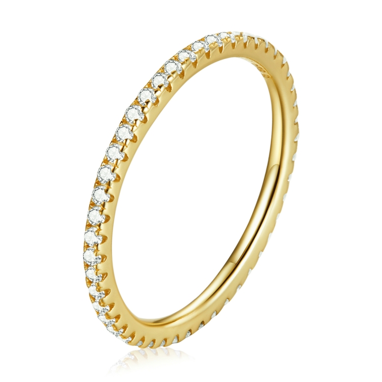 S925 Sterling Silver Fashion Wizard Diamond Women Ring, Size:7(Gold)