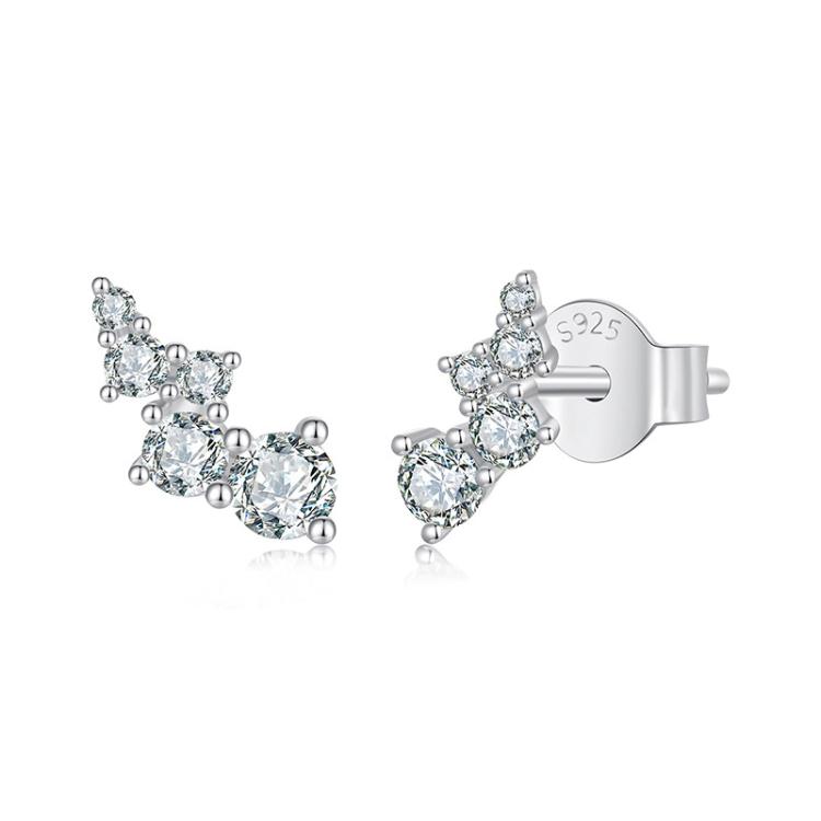 S925 Sterling Silver Moissanite Bubble Earrings(MSE080)
