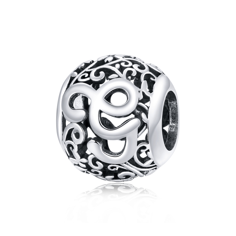 S925 Sterling Silver Mori Series Hollow Letters Beads DIY Bracelet Necklace Accessories(G)