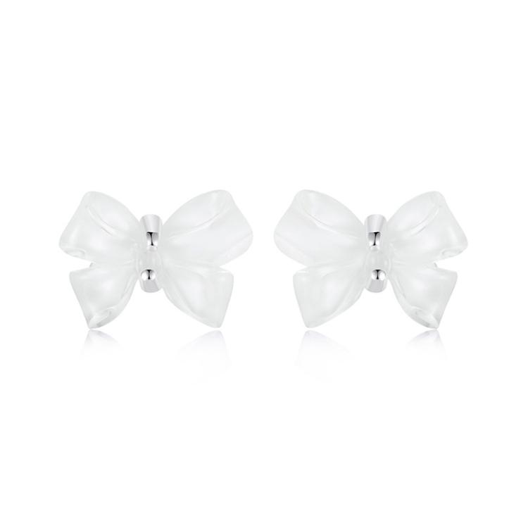 S925 Sterling Silver Oxidized Bowknot Female Earrings(SCE1815)