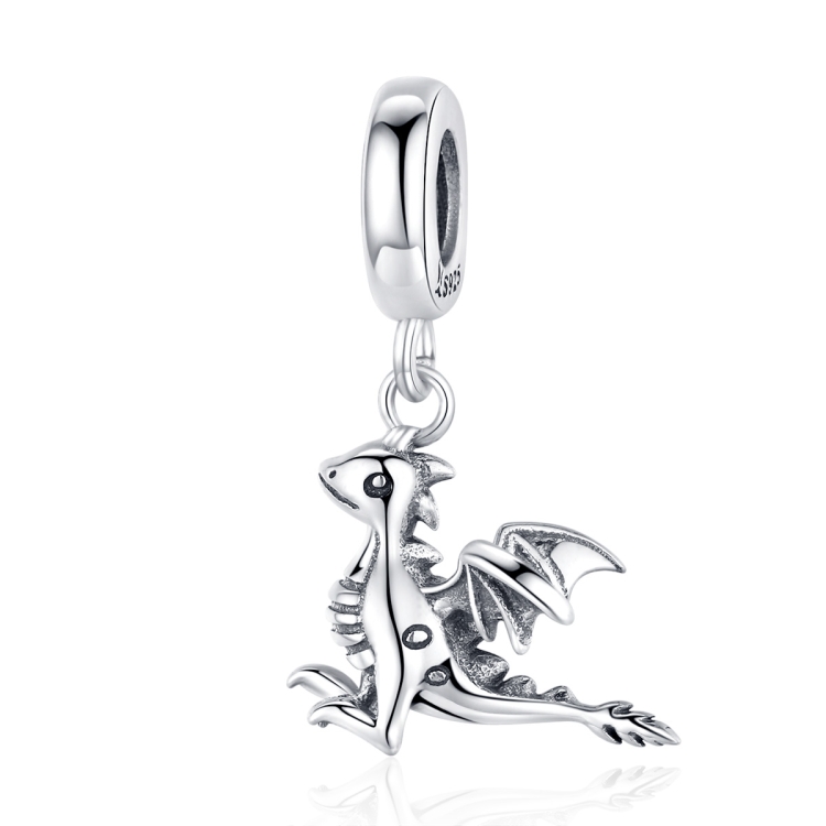 S925 Sterling Silver Pendant Drogon Dinosaur Charm DIY Bracelet Accessories