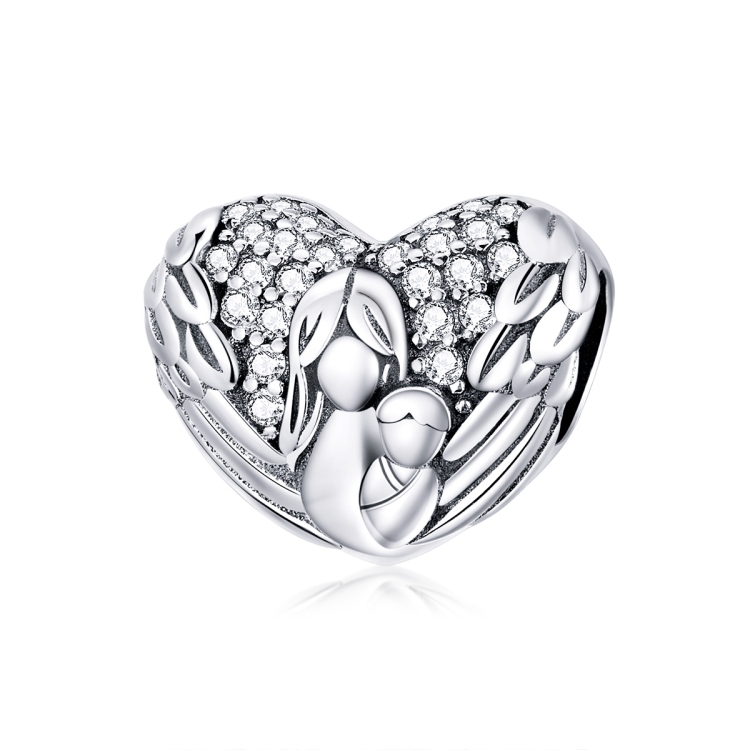 S925 Sterling Silver Pendant Motherly Love Relief Beads DIY Bracelet Necklace Accessories