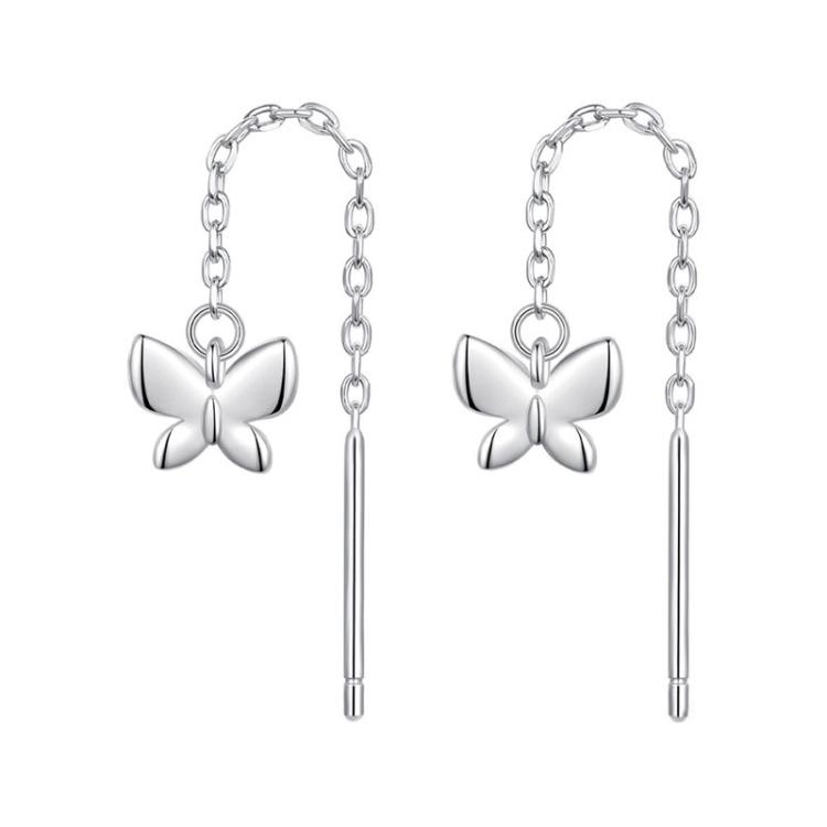 S925 Sterling Silver Platinum-Plated Butterfly Earrings(SCE1831)