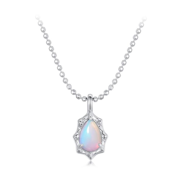 S925 Sterling Silver Platinum-plated Fantasy Aurora Opal Necklace(BSN412)