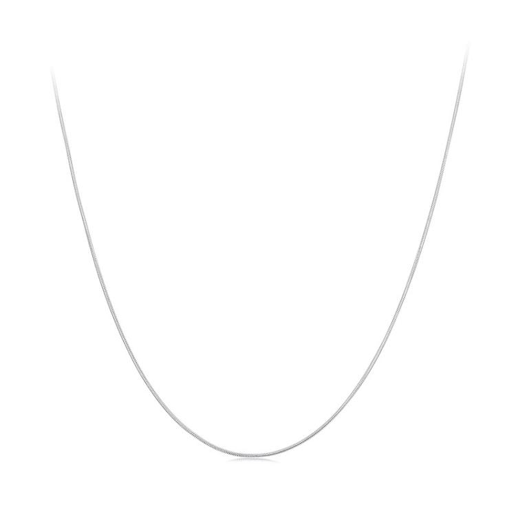 S925 Sterling Silver Platinum-Plated Snake Bone Basic Necklace, Spec: S Thickness 0.08cm