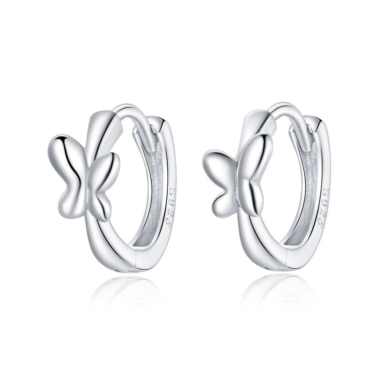 S925 Sterling Silver Simple Butterflies Women Earrings