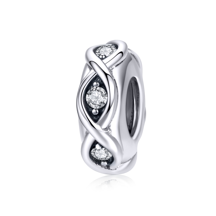 S925 Sterling Silver Zircon Beaded DIY Bracelet Loose Beads