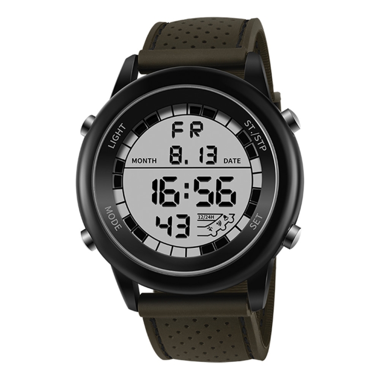 SANDA 411 Multifunctional Wports Watch Male Youth Fashion Model Male Waterproof Student Electronic Watch(Coffee)