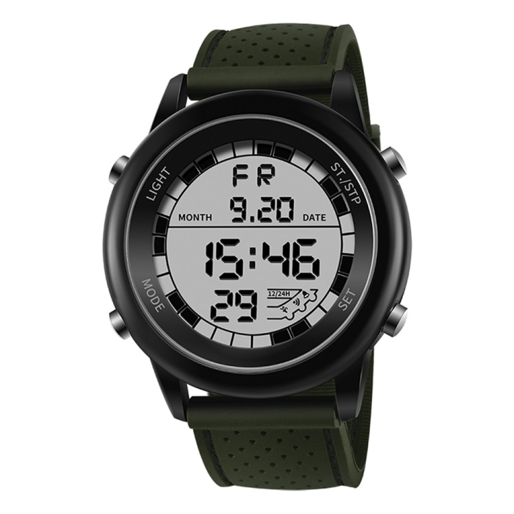 SANDA 411 Multifunctional Wports Watch Male Youth Fashion Model Male Waterproof Student Electronic Watch(Green)