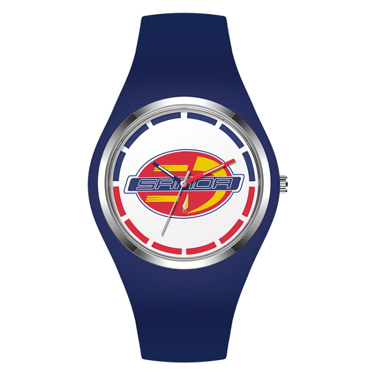SANDA 6077 Simple Icon Round Dial Ladies Silicone Strap Quartz Watch(Blue)