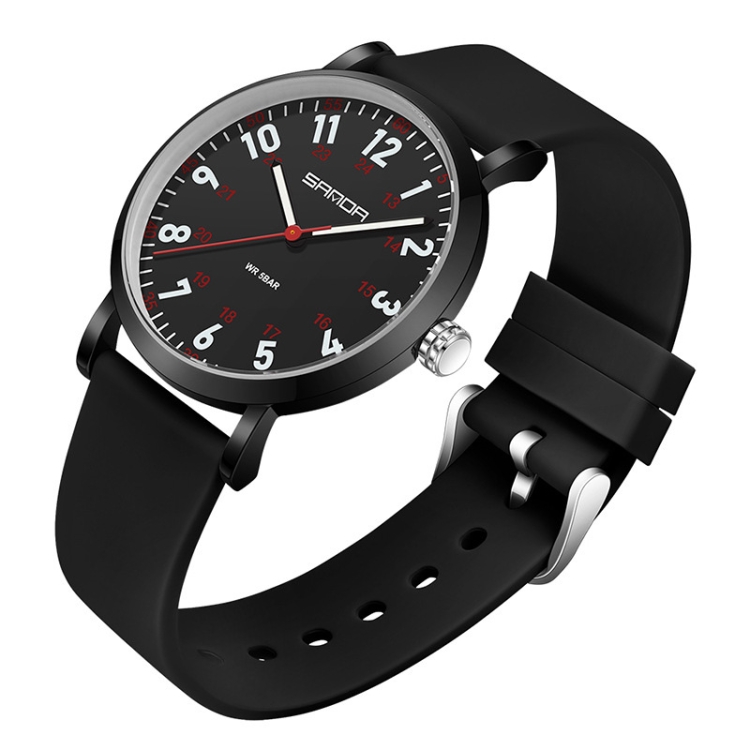 SANDA Quartz Watch Simple Temperament Casual Women Watch(Black)