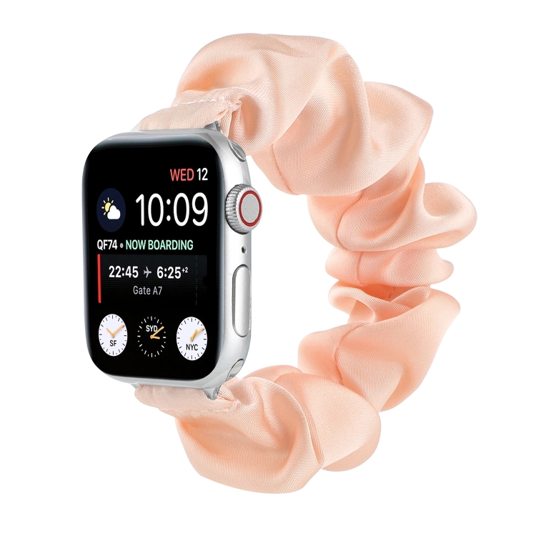 Scarf Hair Tie Watch Band For Apple Watch Series 9&8&7 41mm / SE 3&SE 2&6&SE&5&4 40mm / 3&2&1 38mm(Pink)