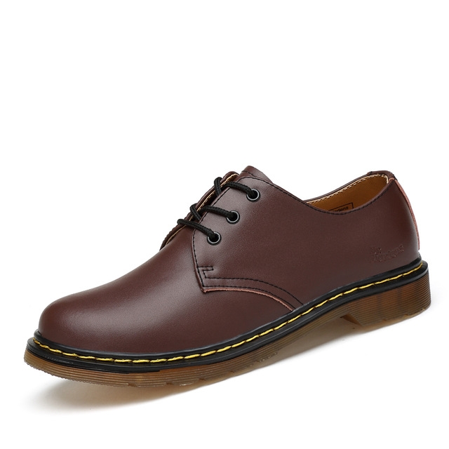 Shrimp Skin Martin Boots Casual Shoes for Men and Women, Size:42(Brown)