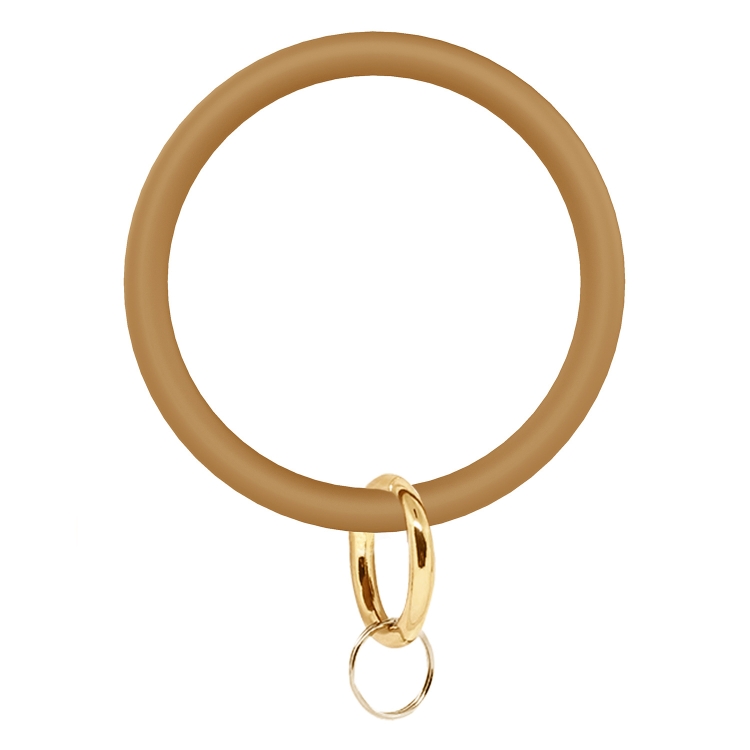 SiB005 Large Round Silicone Bracelet Keychain Outdoor Sports Silicone Bracelet(Sand Color)