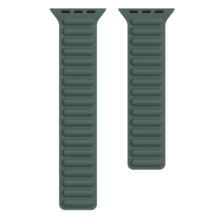 Silicone Magnetic Chain Watch Band For Apple Watch Series 7 41mm / 6 & SE & 5 & 4 40mm / 3 & 2 & 1 38mm(Olive Green)