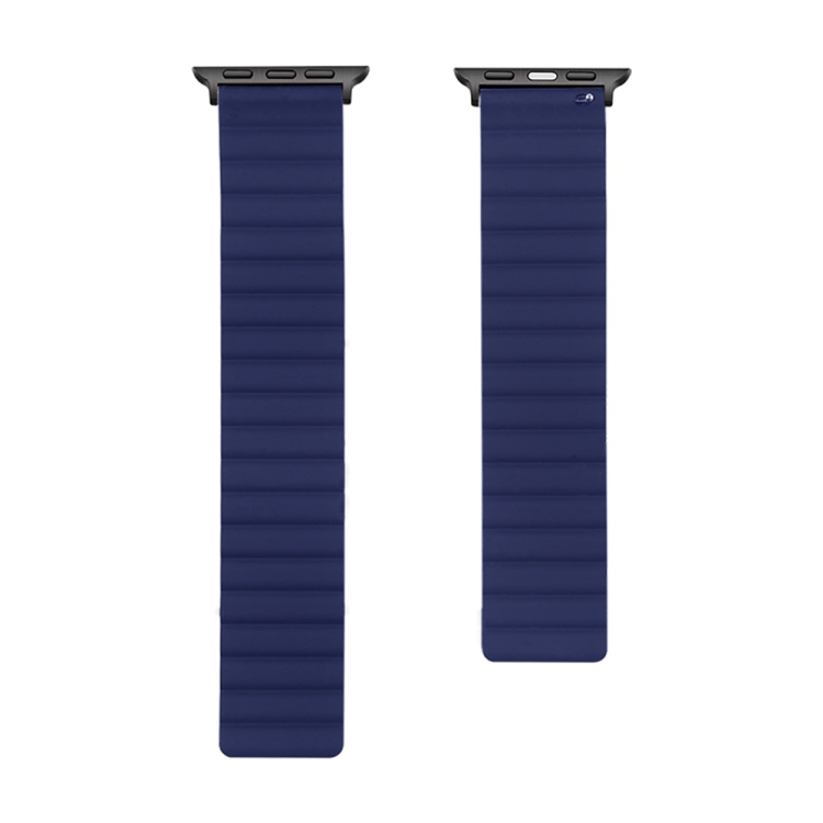 Silicone Magnetic Watch Band For Apple Watch Series 7 45mm / 6 & SE & 5 & 4 44mm / 3 & 2 & 1 42mm(Blue)