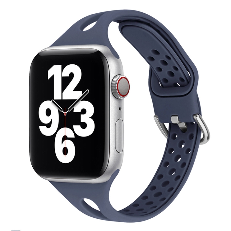 Silicone Watch Band For Apple Watch Series 9&8&7 41mm / SE 3&SE 2&6&SE&5&4 40mm / 3&2&1 38mm(Blue)