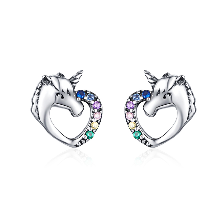 Silver Stud Earrings Silver Earrings Colored Zircon Silver Stud Earrings