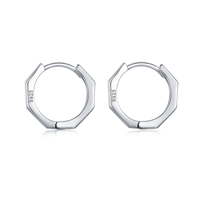 Simple Pure Silver Earrings Circle Ring Earrings Hypoallergenic Earrings