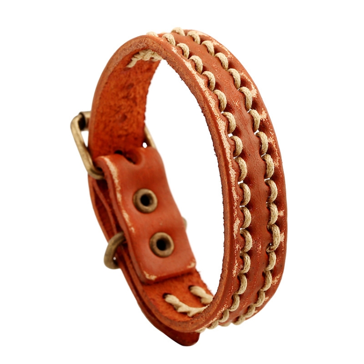 Simple Vintage Braided Bracelet Personalized Adjustable Bracelet(Retro Orange)