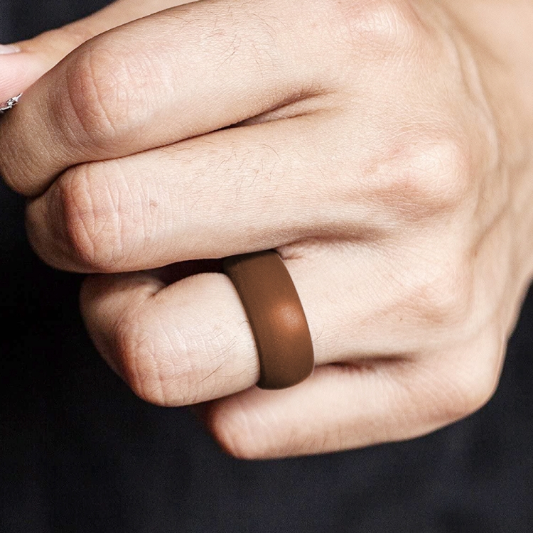 SiR013 8.7mm Curved Outdoor Sports Silicone Ring, Size: No.8(Bronze)
