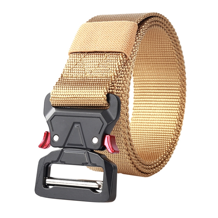 SK008 125x3.8cm Outdoor Sports Faux Nylon Woven Belt(Khaki)