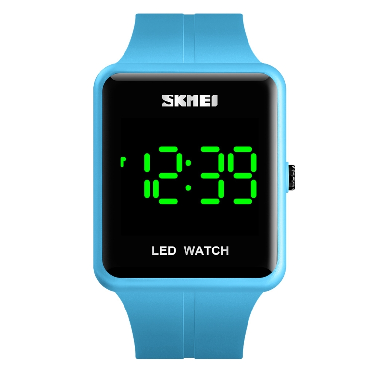 SKMEI 1541 Fashion Led Watch Square Couple Model Waterproof Electronic Watch Silicone Watch(Blue)
