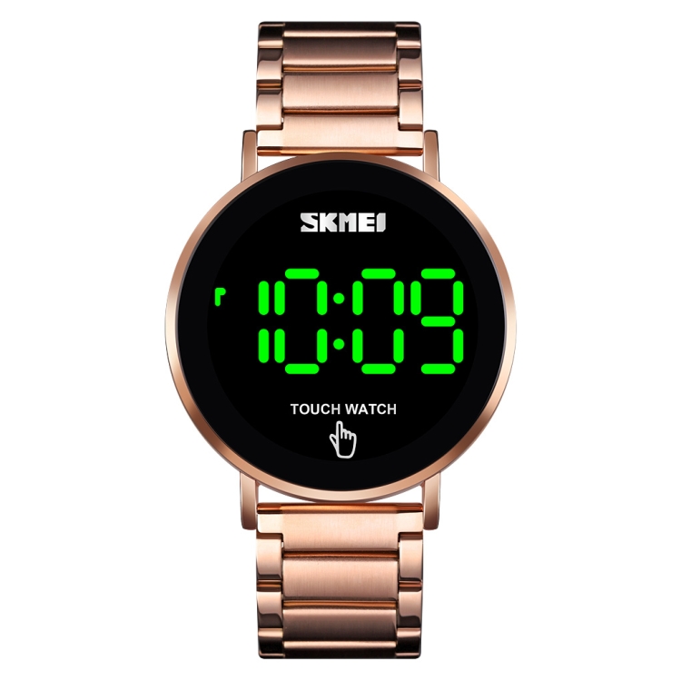 SKMEI 1550 Simple and Stylish LED Touch Screen Men Watch Waterproof Stainless Steel With Electronic Watch(Rose Gold)
