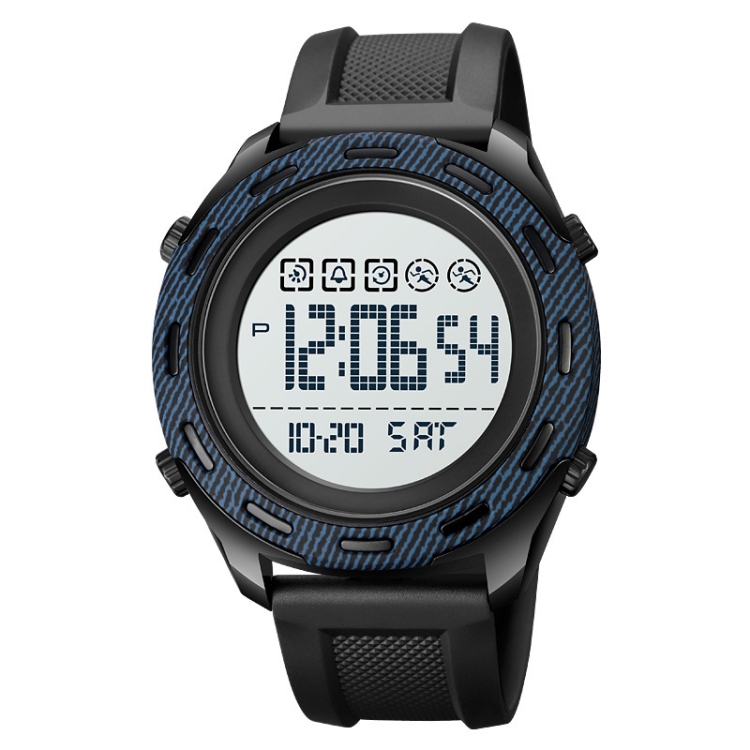 SKMEI 1872 Stainless Steel Buckle PU Strap Waterproof Electronic Watch, Dial:White(Denim Blue)