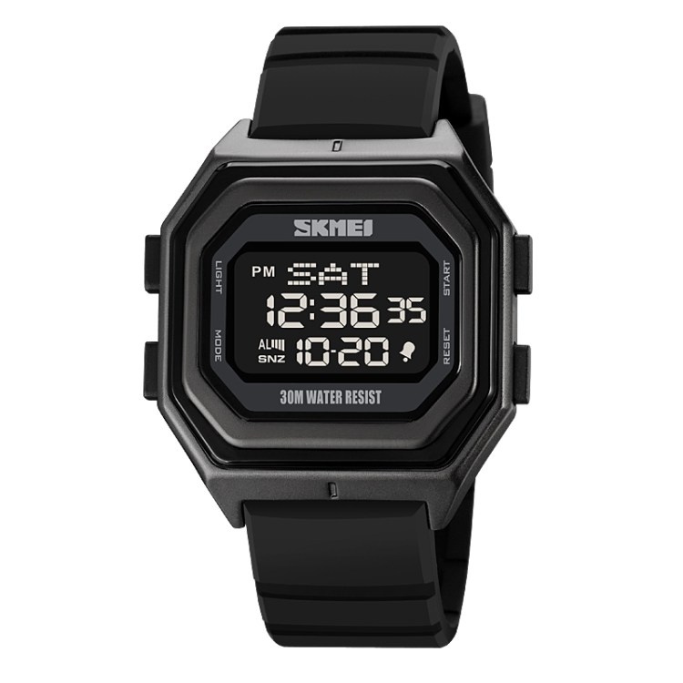 SKMEI 1875 Men Outdoor Electronic Watch Timing Multi-Functional Watch, Style: Silicone Band Black Machine