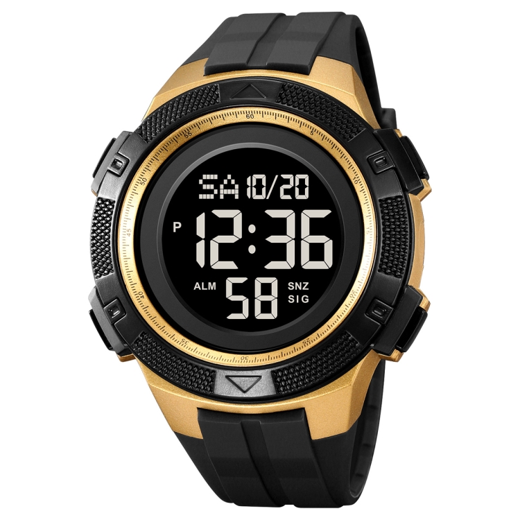 SKMEI 2078 Multifunctional Men 50M Waterproof Sports Fashion Digital Wrist Watch(Black Gold)