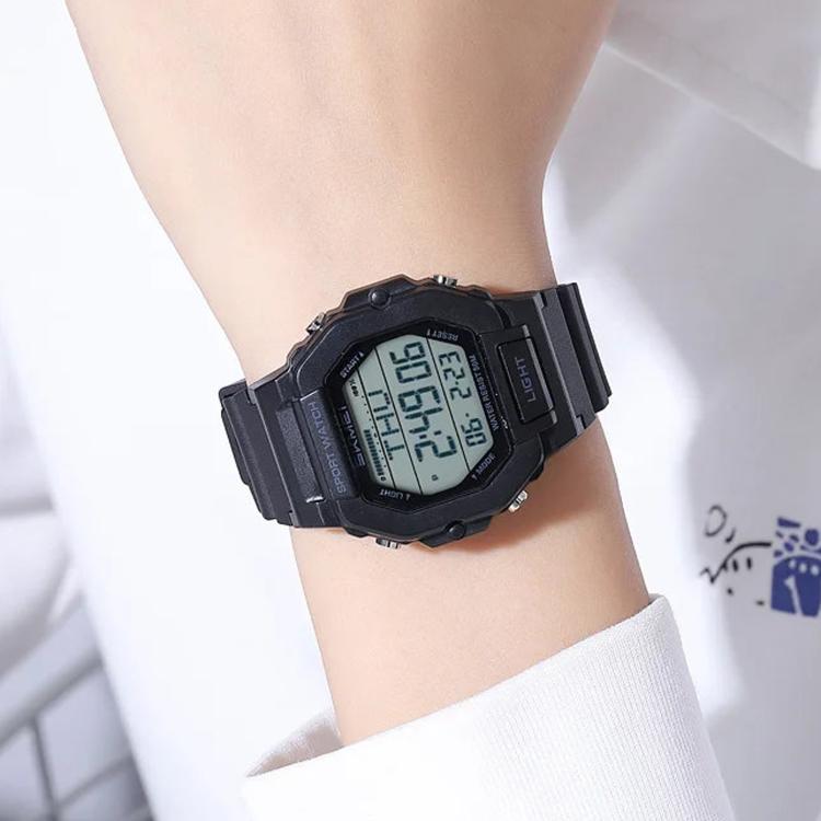 SKMEI 2573 Multifunctional Luminous Digital Watch With Alarm 50-Meter Water-Resistant Student Watch(Black)