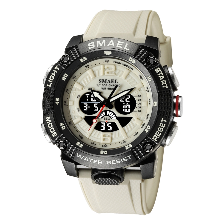 SMAEL 8058 Outdoor Sports Multifunctional Waterproof Electronics Watch(Beige)