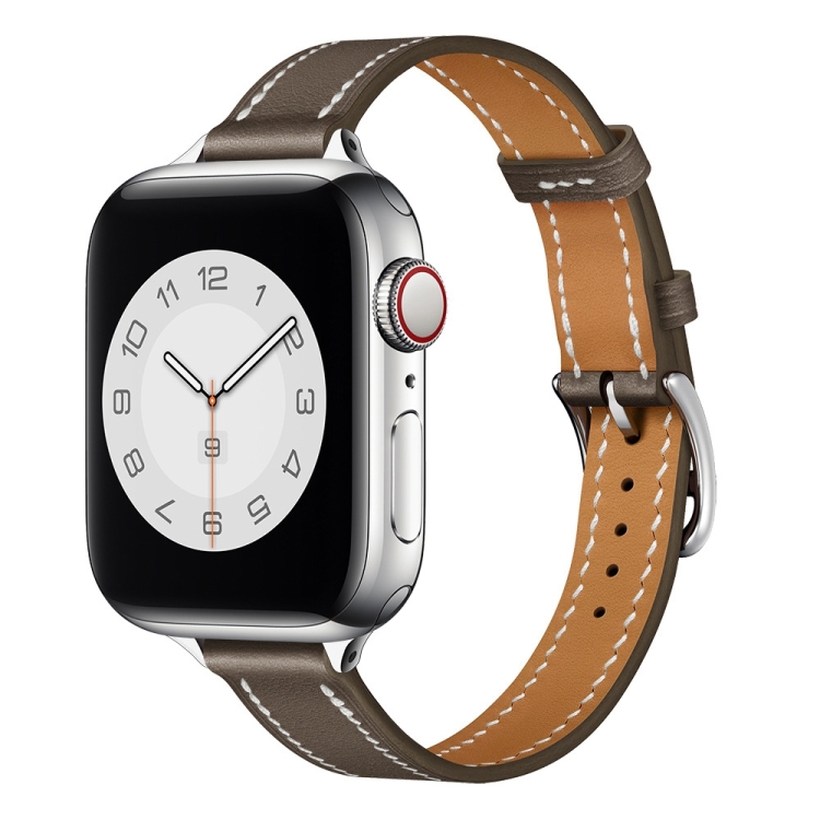 Small Waist Leather Watch Band For Apple Watch Series 9&8&7 41mm / SE 3&SE 2&6&SE&5&4 40mm / 3&2&1 38mm(Taupe)