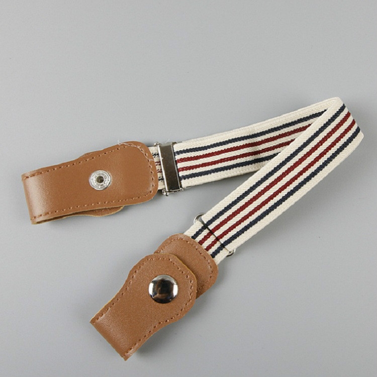 Snap Version Children Weaving Cloth Elastic Force Belt(Pinstripe)