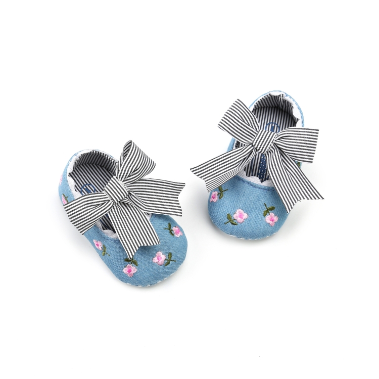 Soft Bottom Non-slip Toddler Shoes Princess Shoes for Baby(Embroidered Denim)