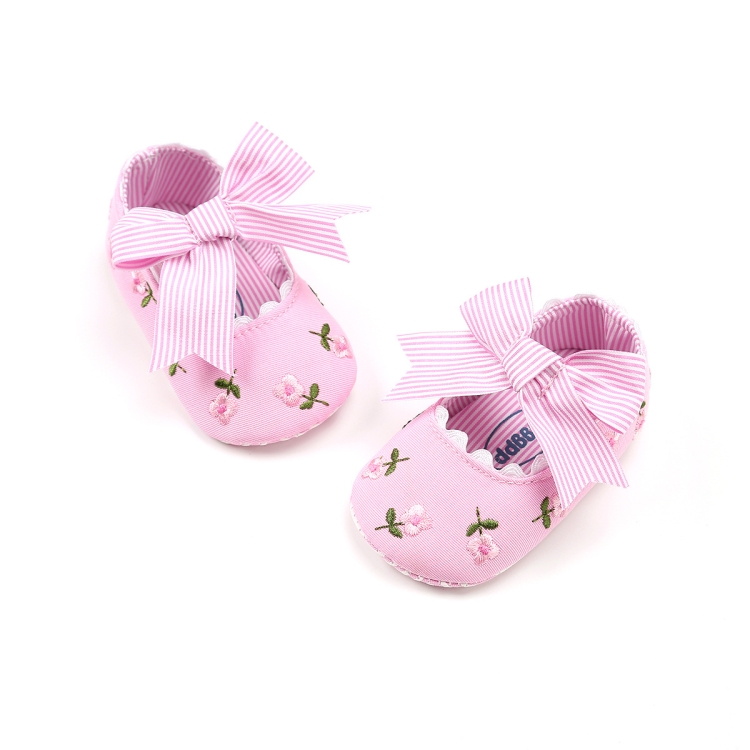 Soft Bottom Non-slip Toddler Shoes Princess Shoes for Baby(Embroidered Pink)