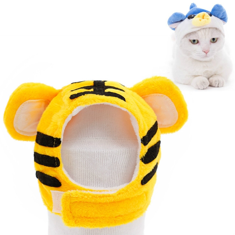 Soft Cat Headgear Cat Dog Cross Dress Pet Hat, Size: L(Tiger)